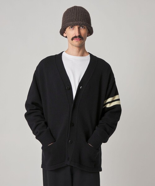 Steven Alan(スティーブンアラン)の「<SKOOKUM × Steven Alan> LETTERED CARDIGAN/カーディガン(カーディガン/ボレロ・メンズ・ダークブラウン/ブラック・M/L)」の1枚目の写真