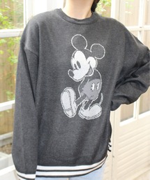【DISNEY/ディズニー】ミッキーマウス ジャガードクルーネックニット