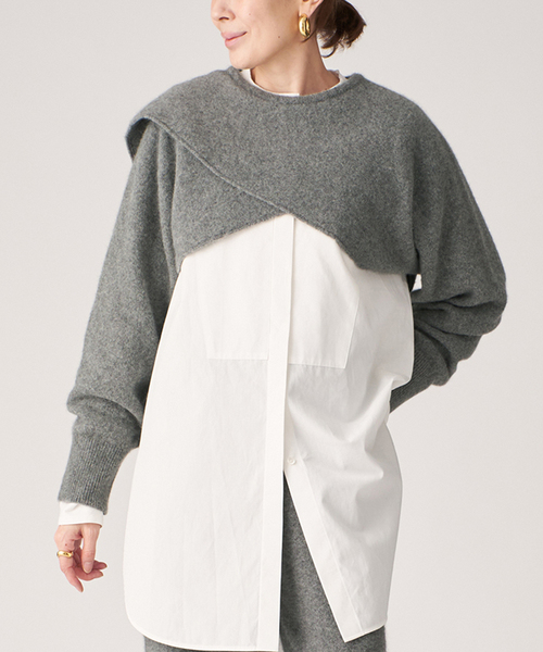 セール】ENRICA エンリカ SLEEVE CAPE ニット KNIT245（ニット