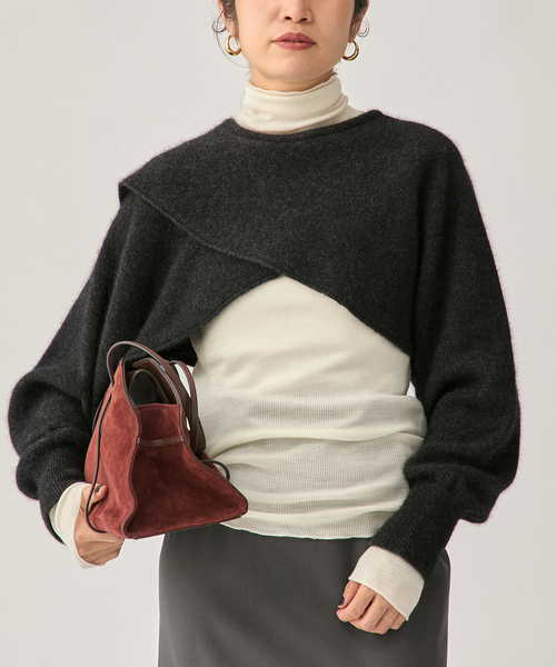 セール】ENRICA エンリカ SLEEVE CAPE ニット KNIT245（ニット