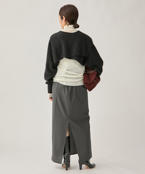 enrica(エンリカ)の「ENRICA エンリカ SLEEVE CAPE ニット KNIT245(ニット/セーター・レディース・チャコールグレー/ライトグレー・FREE)」の9枚目の写真