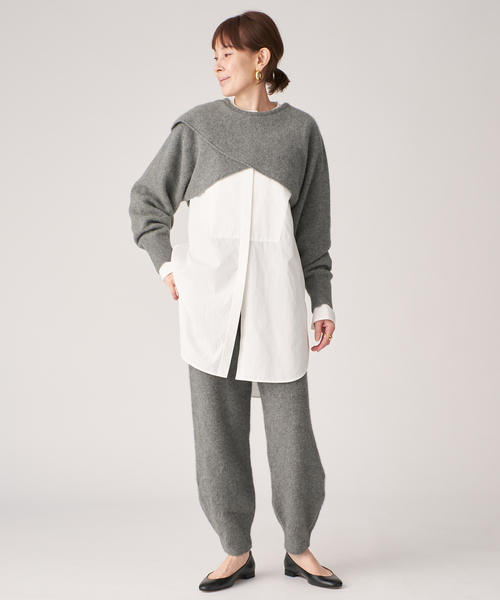 enrica(エンリカ)の「ENRICA エンリカ SLEEVE CAPE ニット KNIT245(ニット/セーター・レディース・チャコールグレー/ライトグレー・FREE)」の17枚目の写真