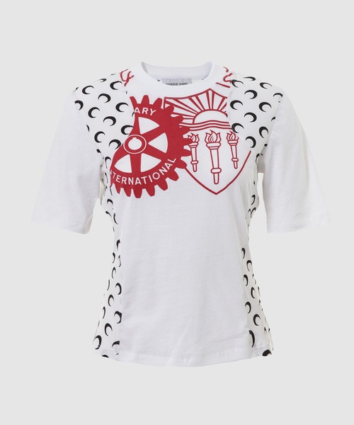 MARINE SERRE（マリーン・セル）の「REGENERATED GRAPHIC JERSEY BABY FIT T-SHIRT（Tシャツ/カットソー・レディース・ブラック系その他/ホワイト系その他/ホワイト系その他2/ブラック系その他2/ホワイト系その他3/ブラック系その他3・S/XS/M）」の3枚目の写真