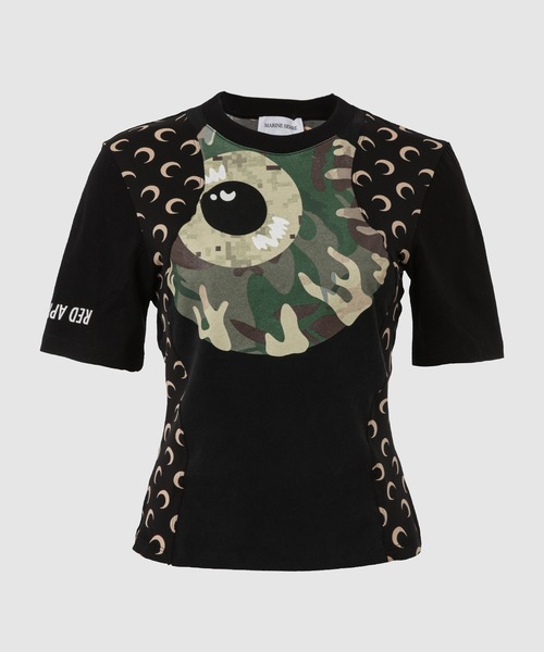 MARINE SERRE（マリーン・セル）の「REGENERATED GRAPHIC JERSEY BABY FIT T-SHIRT（Tシャツ/カットソー・レディース・ブラック系その他/ホワイト系その他/ホワイト系その他2/ブラック系その他2/ホワイト系その他3/ブラック系その他3・S/XS/M）」の6枚目の写真