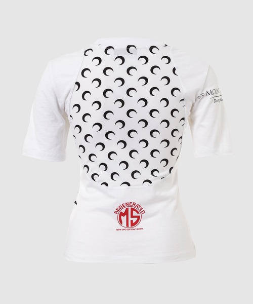 MARINE SERRE(マリーン・セル)の「REGENERATED GRAPHIC JERSEY BABY FIT T-SHIRT(Tシャツ/カットソー・レディース・ブラック系その他/ホワイト系その他・S/XS)」の3枚目の写真