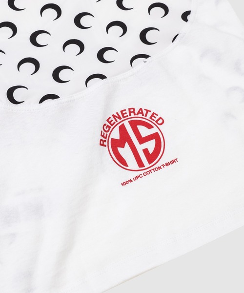 MARINE SERRE(マリーン・セル)の「REGENERATED GRAPHIC JERSEY BABY FIT T-SHIRT(Tシャツ/カットソー・レディース・ブラック系その他/ホワイト系その他・S/XS)」の5枚目の写真