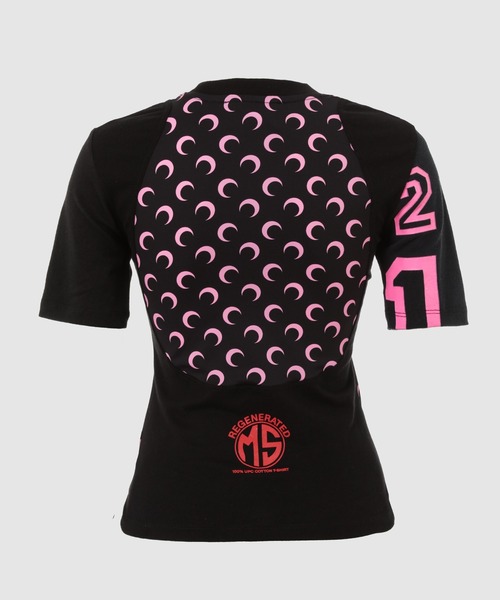 MARINE SERRE(マリーン・セル)の「REGENERATED GRAPHIC JERSEY BABY FIT T-SHIRT(Tシャツ/カットソー・レディース・ブラック系その他/ホワイト系その他・S/XS)」の7枚目の写真