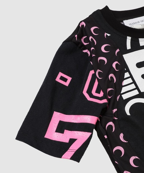 MARINE SERRE(マリーン・セル)の「REGENERATED GRAPHIC JERSEY BABY FIT T-SHIRT(Tシャツ/カットソー・レディース・ブラック系その他/ホワイト系その他・S/XS)」の8枚目の写真