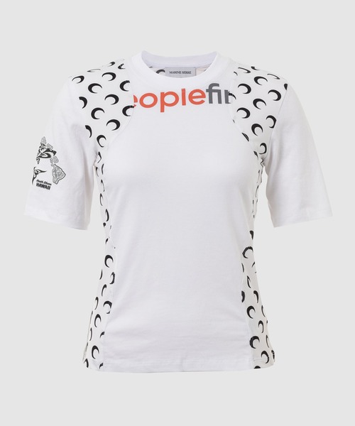 MARINE SERRE(マリーン・セル)の「REGENERATED GRAPHIC JERSEY BABY FIT T-SHIRT(Tシャツ/カットソー・レディース・ブラック系その他/ホワイト系その他・S/XS)」の12枚目の写真