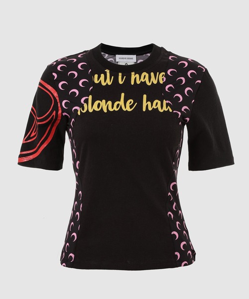 MARINE SERRE(マリーン・セル)の「REGENERATED GRAPHIC JERSEY BABY FIT T-SHIRT(Tシャツ/カットソー・レディース・ブラック系その他/ホワイト系その他・S/XS)」の17枚目の写真
