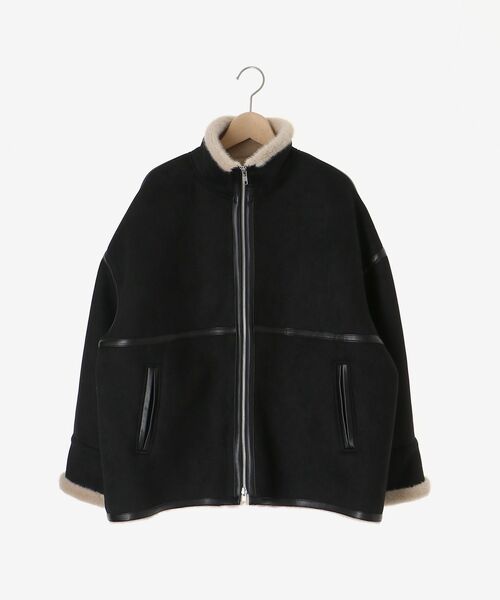 le.coeur blanc（ルクールブラン）の「裏起毛フライトジャケット（ブルゾン・レディース・ブラック・38）」の2枚目の写真