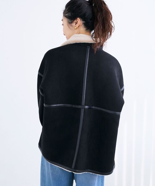 le.coeur blanc（ルクールブラン）の「裏起毛フライトジャケット（ブルゾン・レディース・ブラック・38）」の10枚目の写真