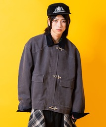 a.p.o.v.（エーピーオービー）の「a.p.o.v. ピグメントキャンバスコーデュロイ襟ファイヤーマンワークジャケット（ブルゾン）」