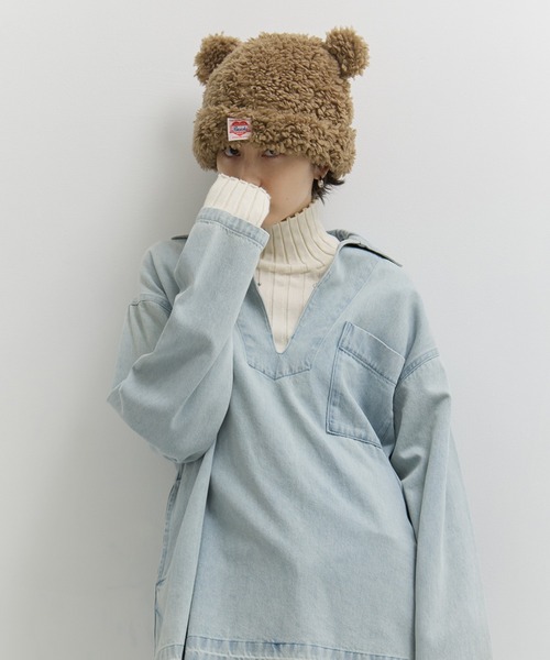 BASICKS(ベイシックス)の「【BASICKS/ベーシックス】Bear Beanie/ベアビーニー(ニットキャップ/ビーニー・レディース・ブラック/ダークブラウン/ブラウン/マルチ・S/M)」の5枚目の写真