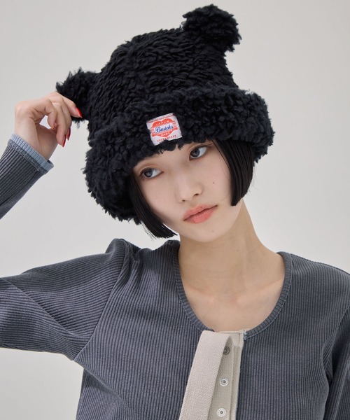 おおたい⭐︎ BASICKS/ベイシックス Bear Beanie ブラック BASICKS - 【残りわずか】Bear Beanie | ACRMTSM ONLINE STORE