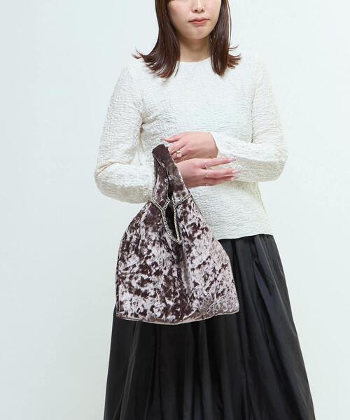 CONVERSE TOKYO（コンバーストウキョウ）の「2WAY CRUSHED VELOR SHOPPING TOTE BAG（トートバッグ・レディース・グレー/ブラウン・FREE）」の5枚目の写真