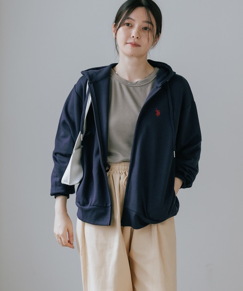 U.S. POLO ASSN.(ユーエスポロアッスン)の「U.S. POLO ASSN./ユーエスポロアッスン ブランドロゴ カットソー ジップアップパーカー(パーカー・レディース・ネイビー/ブラック/グレー・M/L)」の16枚目の写真