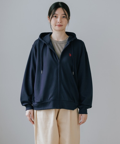 U.S. POLO ASSN.(ユーエスポロアッスン)の「U.S. POLO ASSN./ユーエスポロアッスン ブランドロゴ カットソー ジップアップパーカー(パーカー・レディース・ネイビー/ブラック/グレー・M/L)」の21枚目の写真