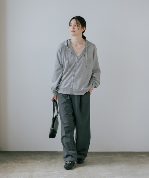 U.S. POLO ASSN.(ユーエスポロアッスン)の「U.S. POLO ASSN./ユーエスポロアッスン ブランドロゴ カットソー ジップアップパーカー(パーカー・レディース・ネイビー/ブラック/グレー・M/L)」の12枚目の写真