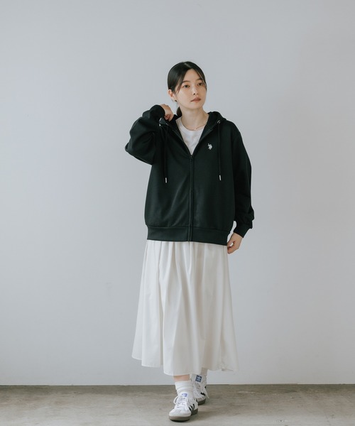 U.S. POLO ASSN.(ユーエスポロアッスン)の「U.S. POLO ASSN./ユーエスポロアッスン ブランドロゴ カットソー ジップアップパーカー(パーカー・レディース・ネイビー/ブラック/グレー・M/L)」の8枚目の写真