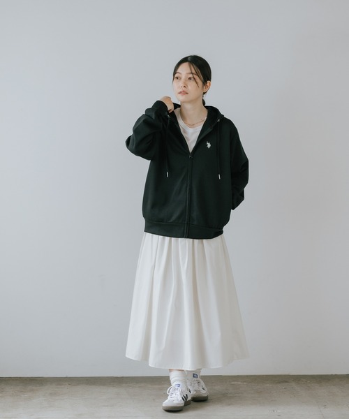 U.S. POLO ASSN.(ユーエスポロアッスン)の「U.S. POLO ASSN./ユーエスポロアッスン ブランドロゴ カットソー ジップアップパーカー(パーカー・レディース・ネイビー/ブラック/グレー・M/L)」の9枚目の写真