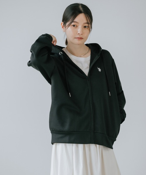 U.S. POLO ASSN.(ユーエスポロアッスン)の「U.S. POLO ASSN./ユーエスポロアッスン ブランドロゴ カットソー ジップアップパーカー(パーカー・レディース・ネイビー/ブラック/グレー・M/L)」の4枚目の写真