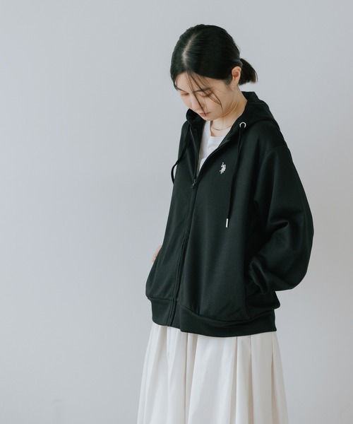 U.S. POLO ASSN.(ユーエスポロアッスン)の「U.S. POLO ASSN./ユーエスポロアッスン ブランドロゴ カットソー ジップアップパーカー(パーカー・レディース・ネイビー/ブラック/グレー・M/L)」の5枚目の写真