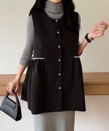 ABITOKYO（アビトーキョー）の「パールデザインペプラムフレアベスト（ベスト）」