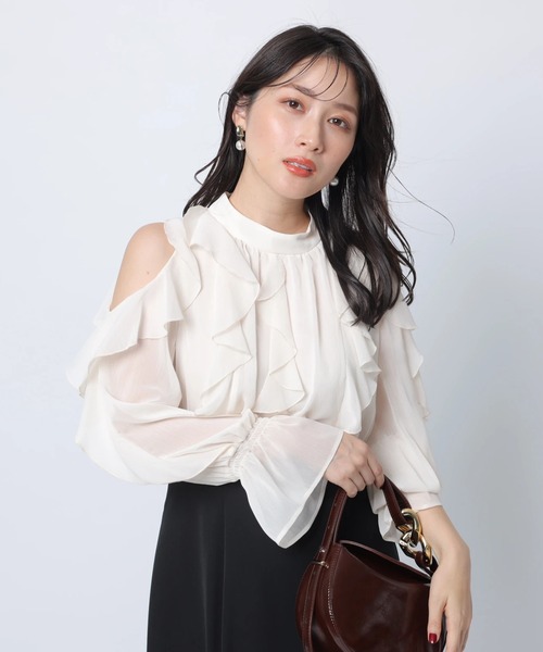 ショルダーフリルドッキングワンピース（ワンピース）｜Apuweiser