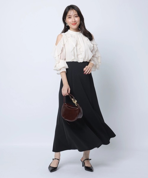 ショルダーフリルドッキングワンピース（ワンピース）｜Apuweiser