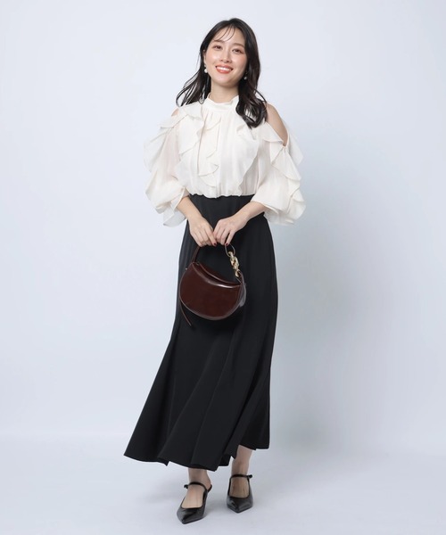 ショルダーフリルドッキングワンピース（ワンピース）｜Apuweiser