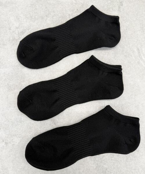 WEGO（ウィゴー）の「WEGO/【3点セット】ムジショートソックス（ソックス/靴下・メンズ・ブラック/その他/ホワイト・25-27CM）」の2枚目の写真
