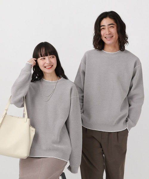 セール】やわらかリッチモールニット/ステッチ/581139（ニット