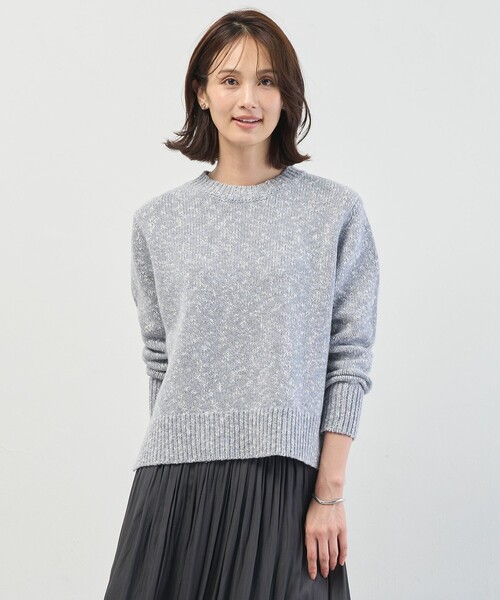 J.PRESS Ladies(J.プレス レディス)の「Color Yarn クルーネック ニット(ニット/セーター・レディース・サックスブルー系/ピンク系/ネイビー系・SMALL)」の3枚目の写真