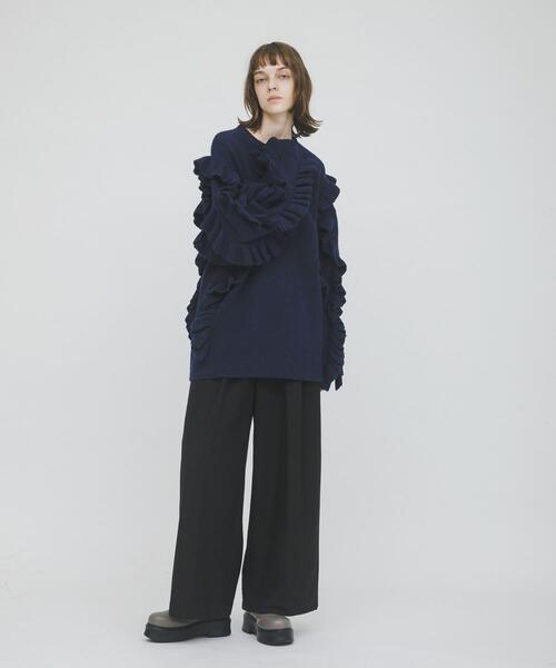 LAATO（ラート）の「straight wide tuck pants（その他パンツ・レディース・ブラウン/キャメル・MEDIUM/SMALL）」の12枚目の写真