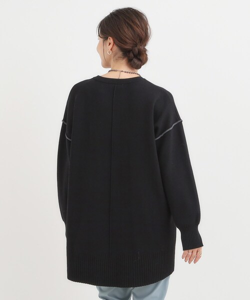 SHOO・LA・RUE（シューラルー）の「【洗濯機可/毛玉レス】上品に体型カバー チュニックニットワンピース（チュニック・レディース・ブラック/ブルー系その他/チャコールグレー/ブラウン系・01/04/03/02）」の10枚目の写真