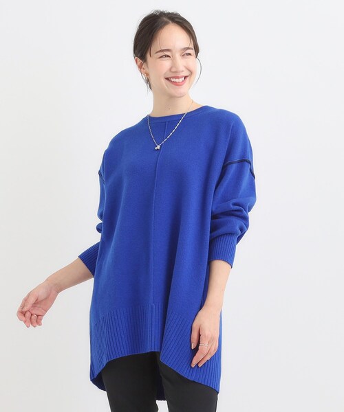 SHOO・LA・RUE（シューラルー）の「【洗濯機可/毛玉レス】上品に体型カバー チュニックニットワンピース（チュニック・レディース・ブラック/ブルー系その他/チャコールグレー/ブラウン系・01/04/03/02）」の17枚目の写真