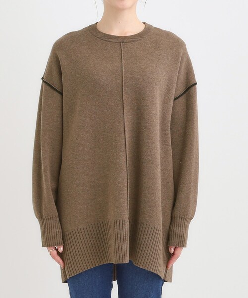 SHOO・LA・RUE（シューラルー）の「【洗濯機可/毛玉レス】上品に体型カバー チュニックニットワンピース（チュニック・レディース・ブラック/ブルー系その他/チャコールグレー/ブラウン系・01/04/03/02）」の21枚目の写真