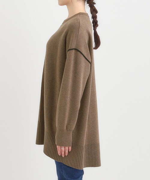 SHOO・LA・RUE（シューラルー）の「【洗濯機可/毛玉レス】上品に体型カバー チュニックニットワンピース（チュニック・レディース・ブラック/ブルー系その他/チャコールグレー/ブラウン系・01/04/03/02）」の22枚目の写真