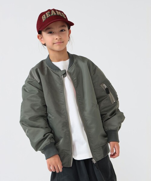 こども ビームス（コドモビームス）の「BEAMS × こども ビームス / クレイジー MA-1 ジャケット 2026（110～160cm）（MA-1・キッズ・ブラック/オリーブ・M(130-140)/S(110-120)）」の8枚目の写真