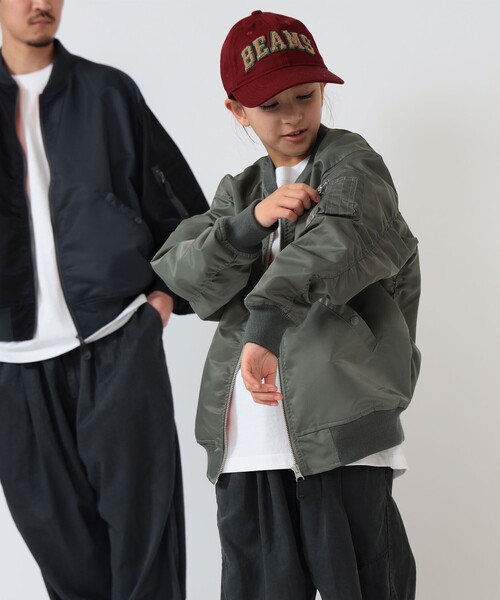 こども ビームス（コドモビームス）の「BEAMS × こども ビームス / クレイジー MA-1 ジャケット 2026（110～160cm）（MA-1・キッズ・ブラック/オリーブ・M(130-140)/S(110-120)）」の9枚目の写真