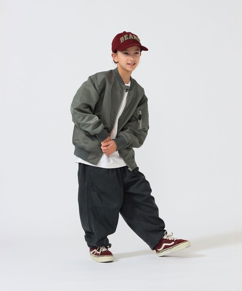 こども ビームス（コドモビームス）の「BEAMS × こども ビームス / クレイジー MA-1 ジャケット 2026（110～160cm）（MA-1・キッズ・ブラック/オリーブ・M(130-140)/S(110-120)）」の11枚目の写真