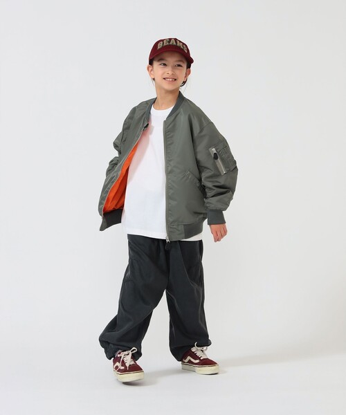 こども ビームス（コドモビームス）の「BEAMS × こども ビームス / クレイジー MA-1 ジャケット 2026（110～160cm）（MA-1・キッズ・ブラック/オリーブ・M(130-140)/S(110-120)）」の12枚目の写真