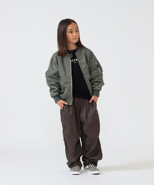 こども ビームス（コドモビームス）の「BEAMS × こども ビームス / クレイジー MA-1 ジャケット 2026（110～160cm）（MA-1・キッズ・ブラック/オリーブ・M(130-140)/S(110-120)）」の16枚目の写真