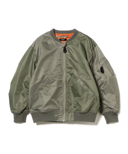 こども ビームス（コドモビームス）の「BEAMS × こども ビームス / クレイジー MA-1 ジャケット 2026（110～160cm）（MA-1・キッズ・ブラック/オリーブ・M(130-140)/S(110-120)）」の18枚目の写真