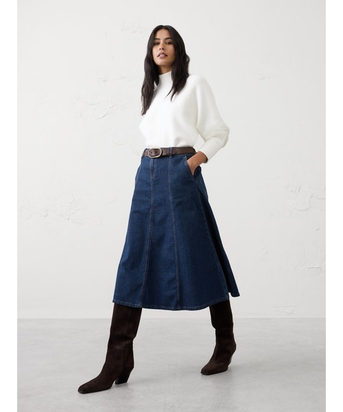 BANANA REPUBLIC FACTORY STORE デニム フレア ミディスカート（デニム