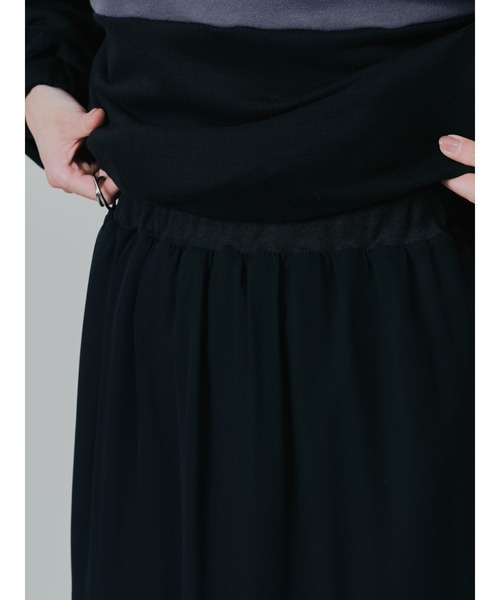 DOLLUPOOPS(ドールアップウップス)の「配色リブ切替シフォンスカート(スカート・レディース・ダークネイビー/ブラック・38)」の10枚目の写真
