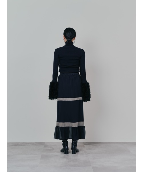 DOLLUPOOPS(ドールアップウップス)の「配色リブ切替シフォンスカート(スカート・レディース・ダークネイビー/ブラック・38)」の20枚目の写真