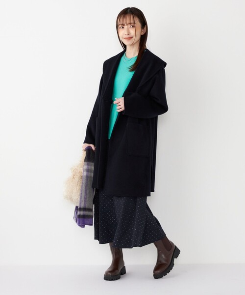 SHIPS Colors(シップス カラーズ)の「SHIPS Colors:リバー ワイドカラー コート(その他アウター・レディース・ネイビー/ナチュラル・ONE SIZE)」の18枚目の写真
