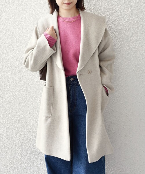 SHIPS Colors(シップス カラーズ)の「SHIPS Colors:リバー ワイドカラー コート(その他アウター・レディース・ネイビー/ナチュラル・ONE SIZE)」の21枚目の写真